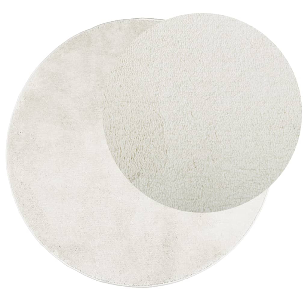 Vloerkleed Oviedo Laagpolig Kleurig Crème Ø 160 cm