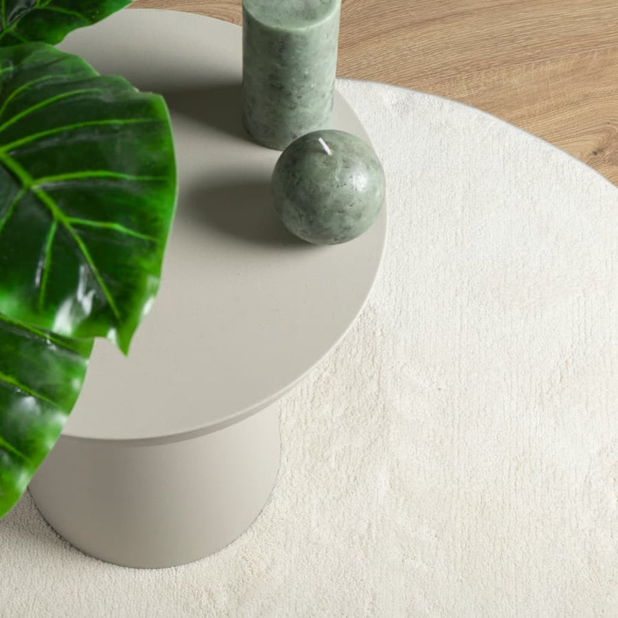 Vloerkleed Oviedo Laagpolig Kleurig Crème Ø 160 cm
