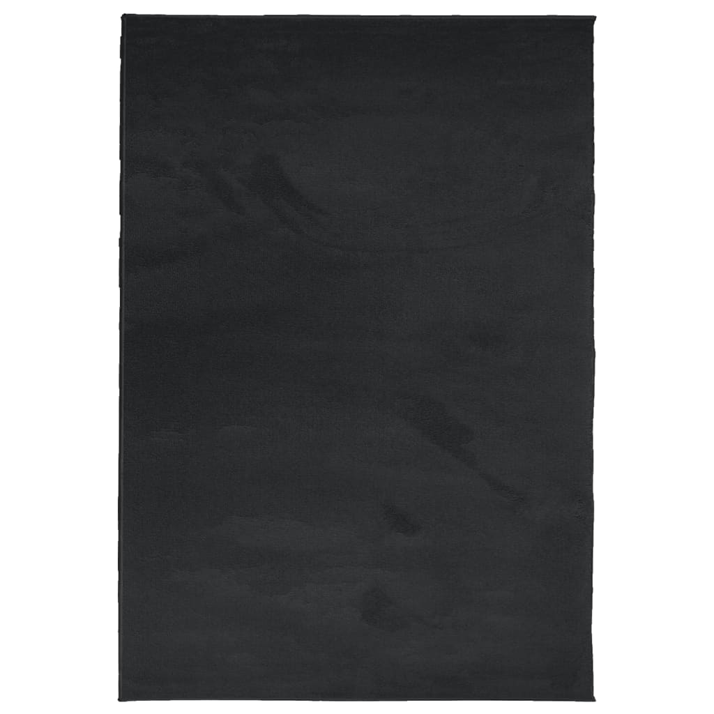 Vloerkleed Oviedo Laagpolig 140X200 Cm Zwart Donkerbruin