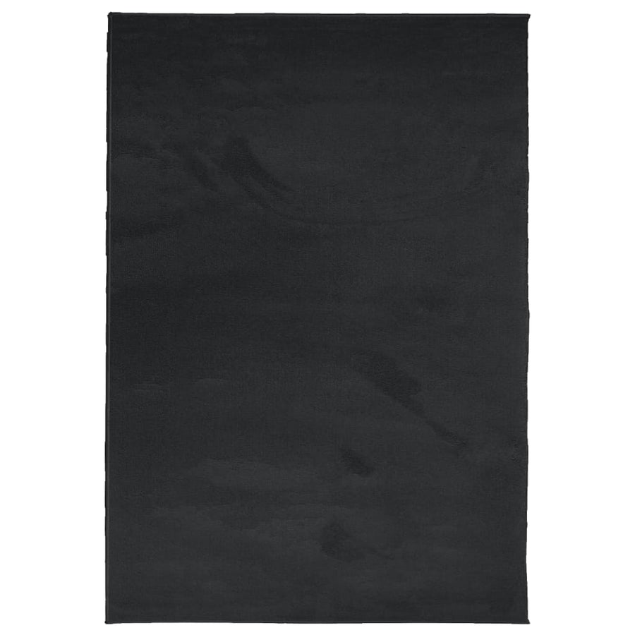Vloerkleed Oviedo Laagpolig 140X200 Cm Zwart Donkerbruin
