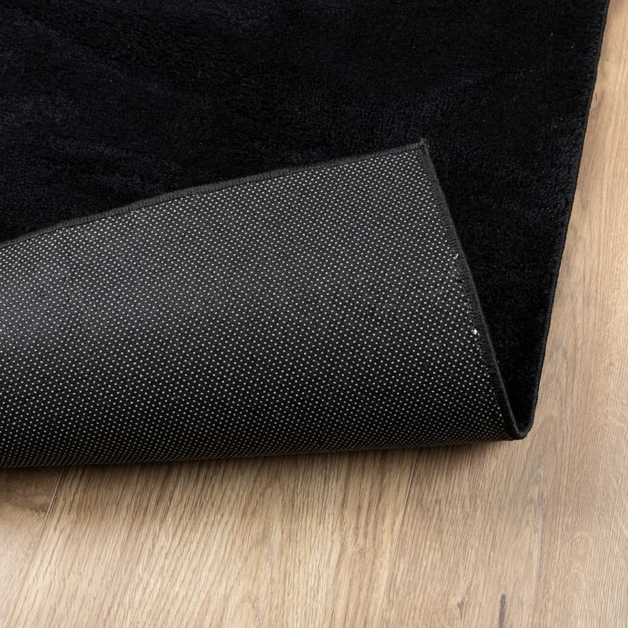 Vloerkleed Oviedo Laagpolig 140X200 Cm Zwart Donkerbruin