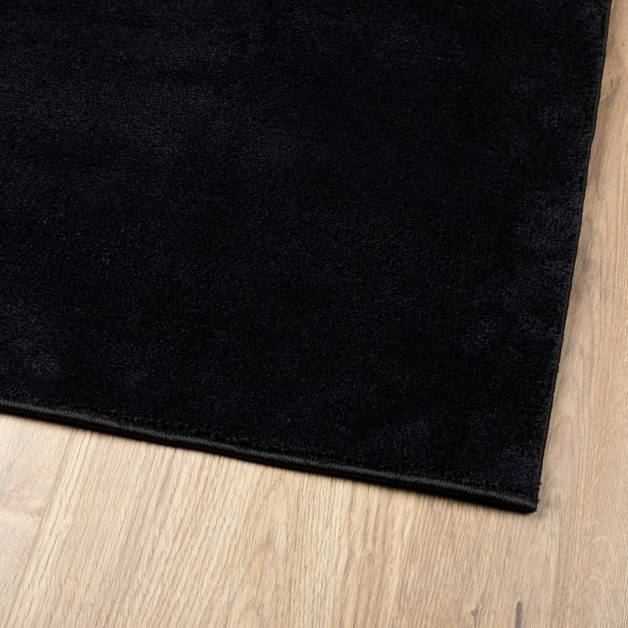 Vloerkleed Oviedo Laagpolig Zwart 200 x 200 cm