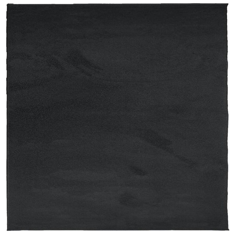Vloerkleed Oviedo Laagpolig Zwart 200 x 200 cm
