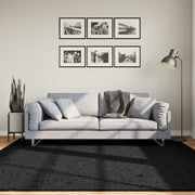Vloerkleed 200x200 cm laagpolig zwart