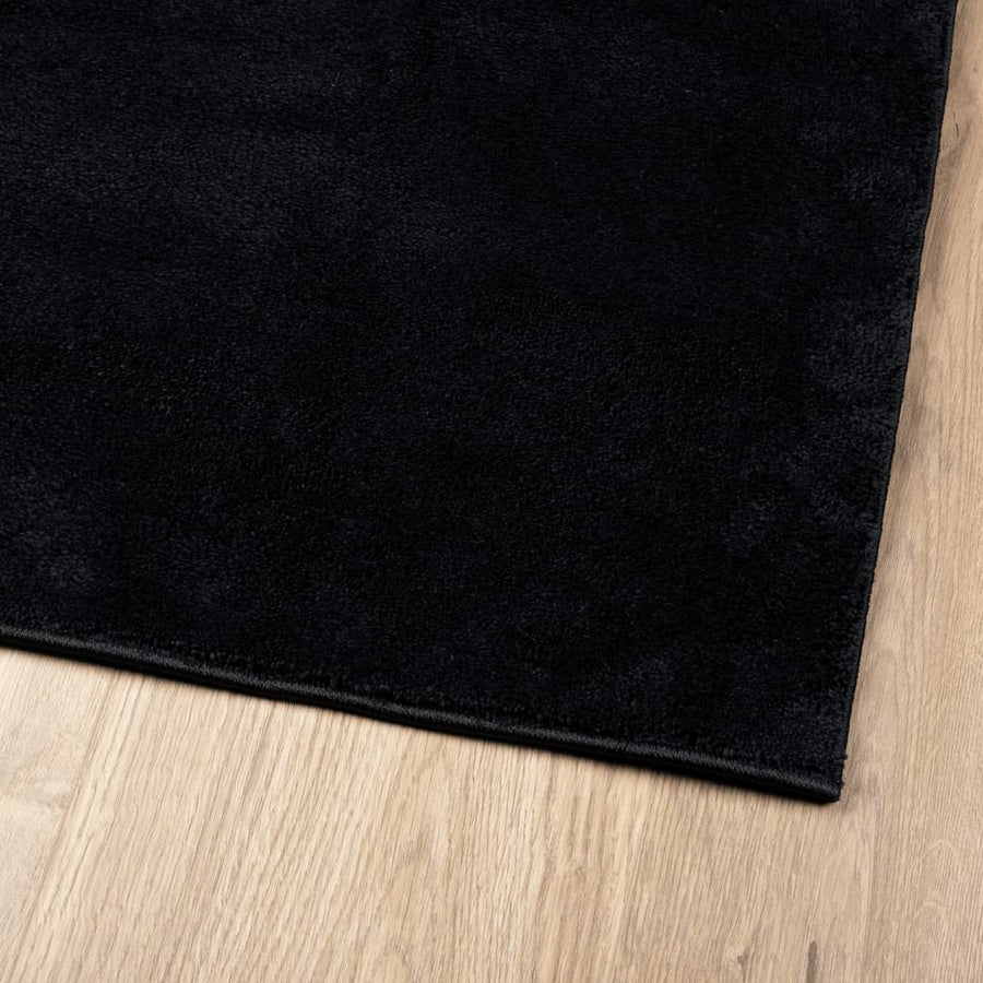 Vloerkleed Oviedo Laagpolig Zwart 240 x 240 cm
