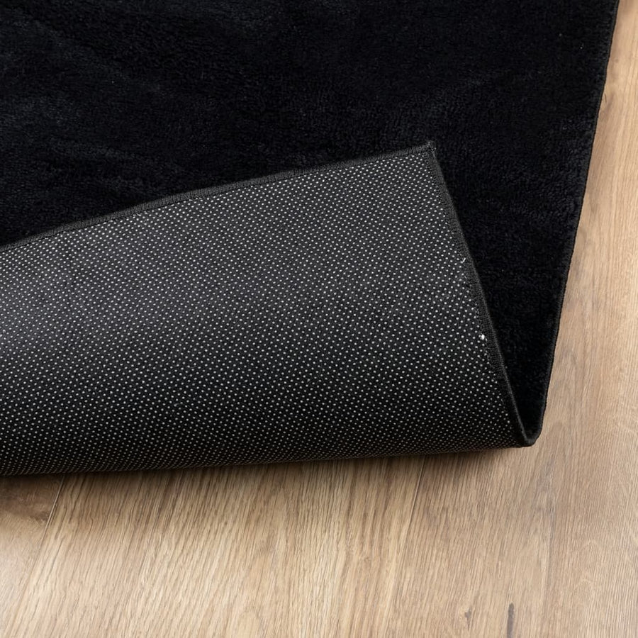 Vloerkleed Oviedo Laagpolig Zwart 240 x 240 cm