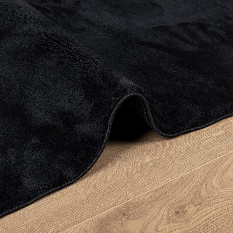 Vloerkleed Oviedo Laagpolig Zwart 240 x 240 cm