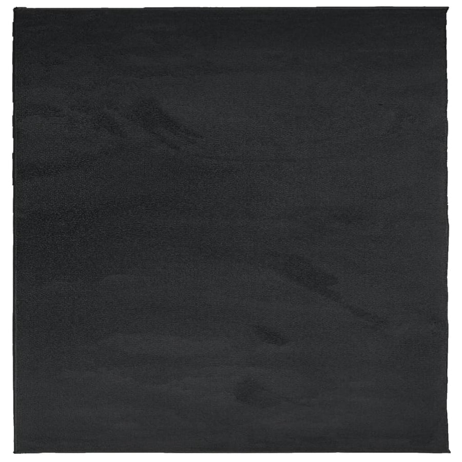 Vloerkleed Oviedo Laagpolig Zwart 240 x 240 cm