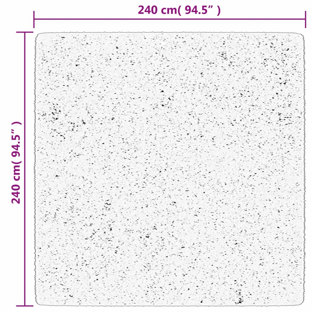 Vloerkleed Oviedo Laagpolig Zwart 240 x 240 cm