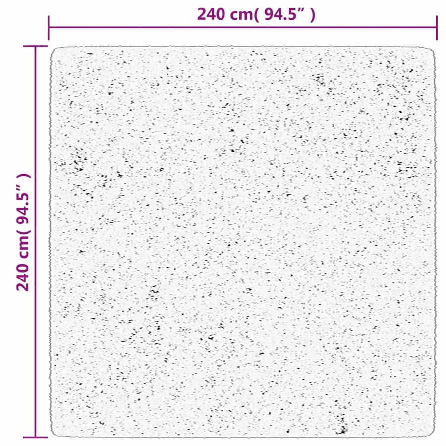 Vloerkleed Oviedo Laagpolig Zwart 240 x 240 cm