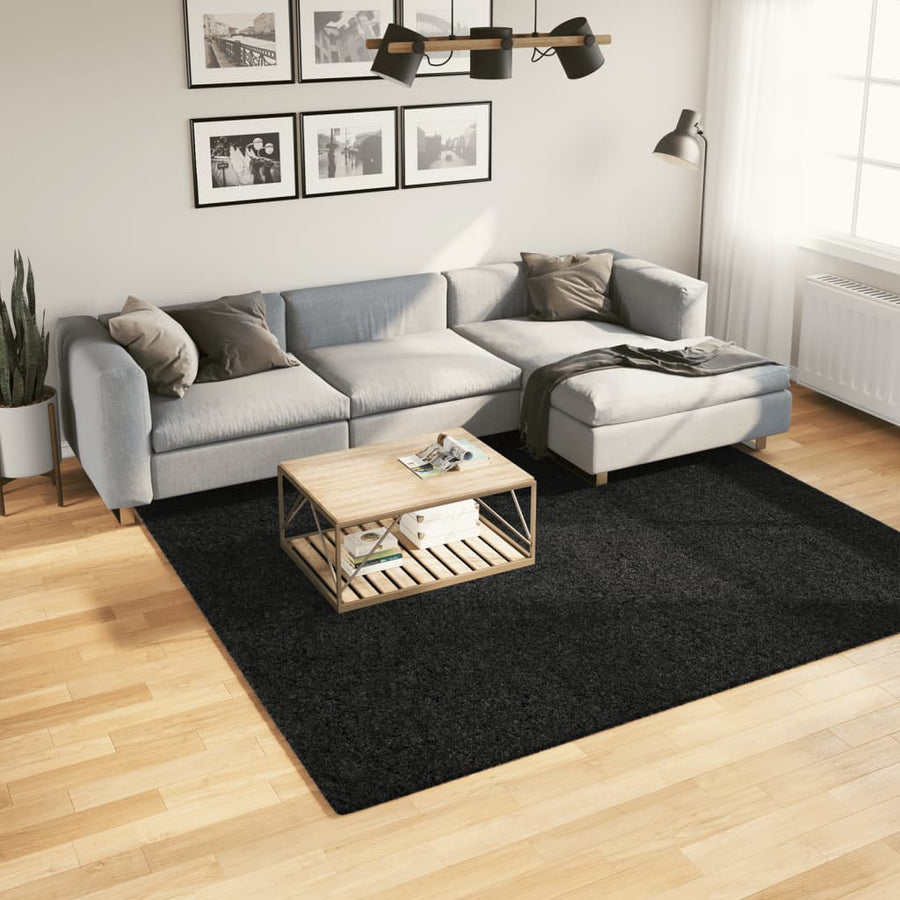 Vloerkleed Oviedo Laagpolig Zwart 240 x 240 cm