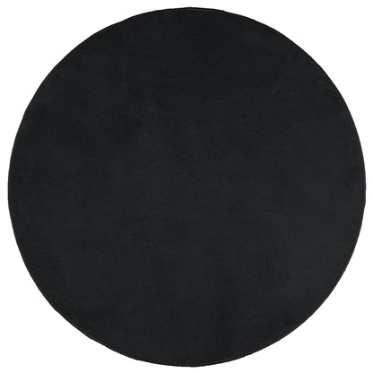 Vloerkleed Oviedo Laagpolig Ø 120 Cm Zwart Donkerbruin