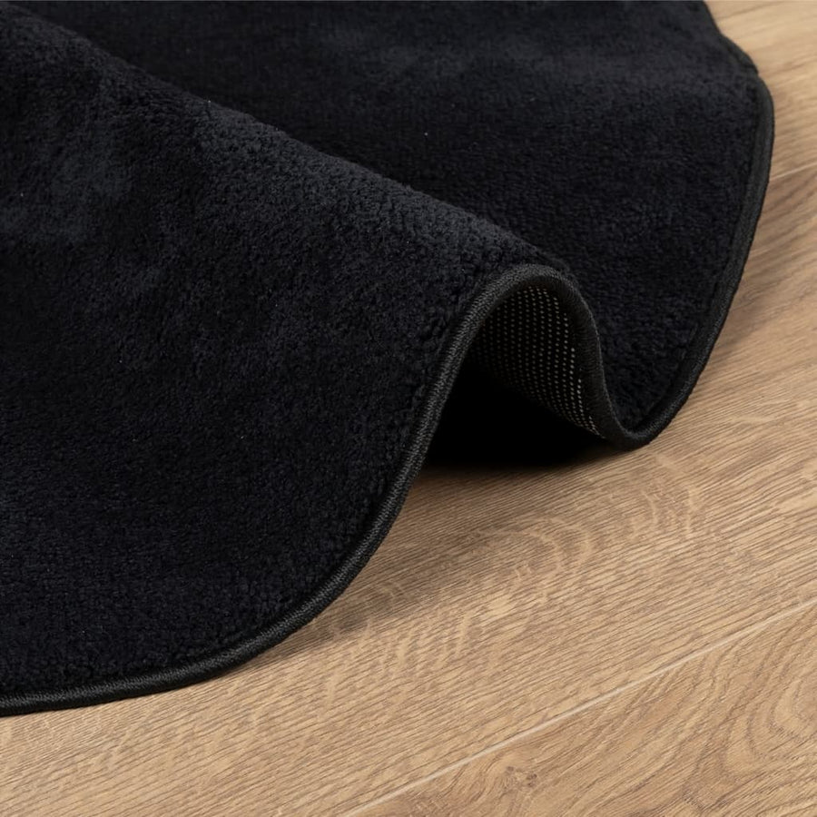 Vloerkleed Oviedo Laagpolig Ø 160 Cm Zwart