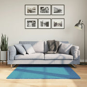 Vloerkleed 120x120 cm laagpolig turquoise