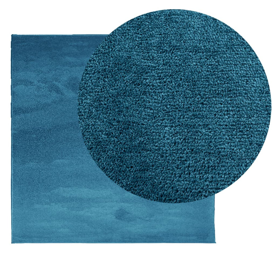 Vloerkleed OVIEDO laagpolig 240x240 cm turquoise