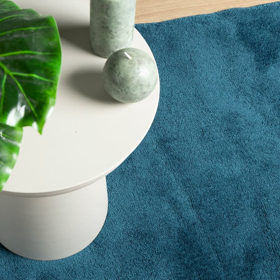 Vloerkleed OVIEDO laagpolig 240x240 cm turquoise