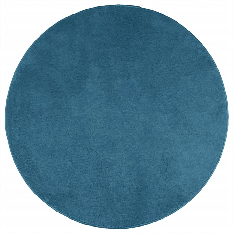 Vloerkleed Oviedo Laagpolig Turquoise Ø 120 cm