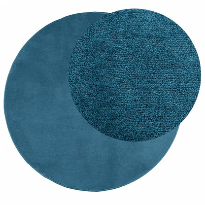 Vloerkleed Oviedo Laagpolig Turquoise Ø 120 cm