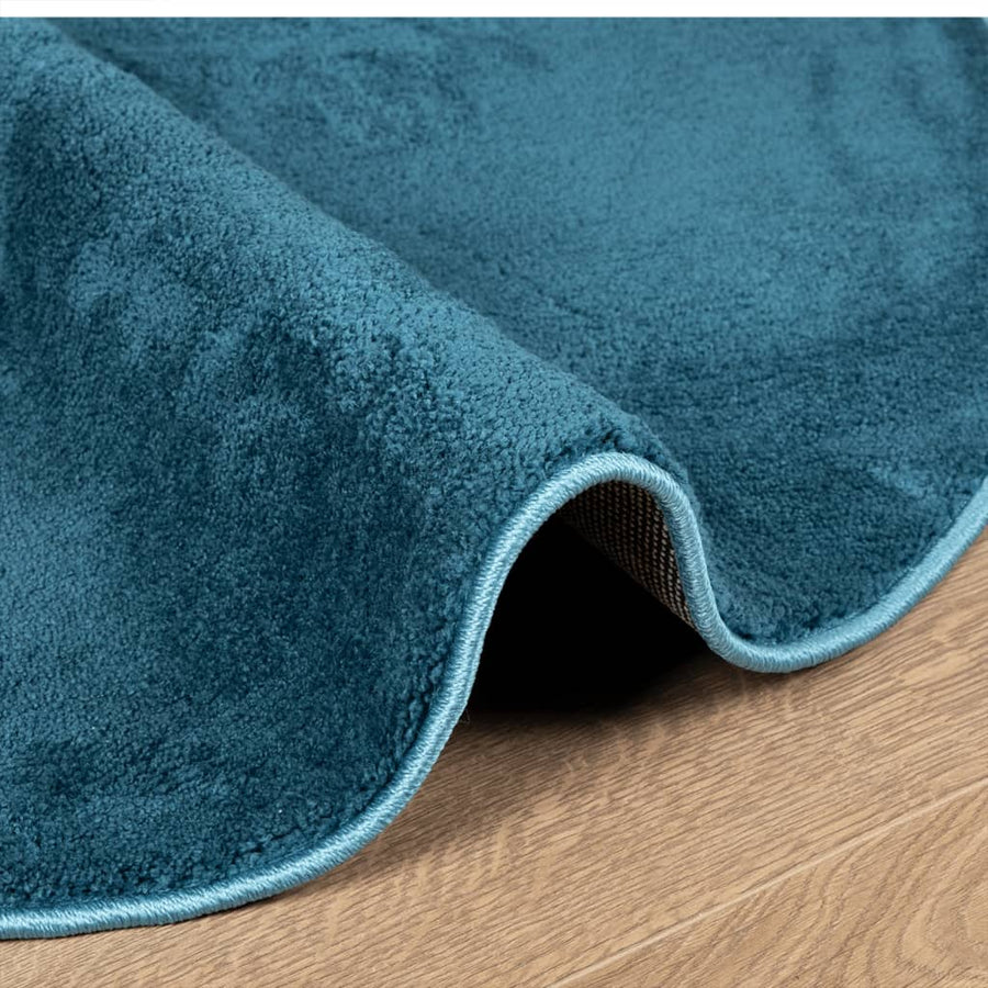 Vloerkleed Oviedo Laagpolig Turquoise Ø 120 cm