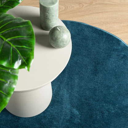 Vloerkleed Oviedo Laagpolig Turquoise Ø 120 cm