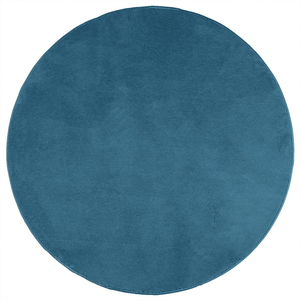 Vloerkleed Oviedo Laagpolig Turquoise Ø 160 cm