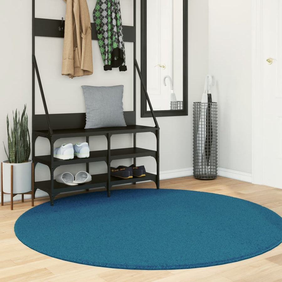 Vloerkleed Oviedo Laagpolig Turquoise Ø 160 cm