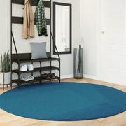 Vloerkleed Ø 200 cm turquoise laagpolig polyester