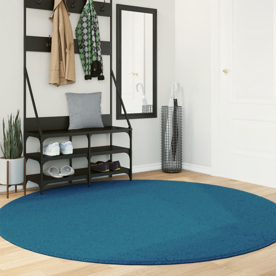 Vloerkleed Oviedo Laagpolig Turquoise Ø 200 cm