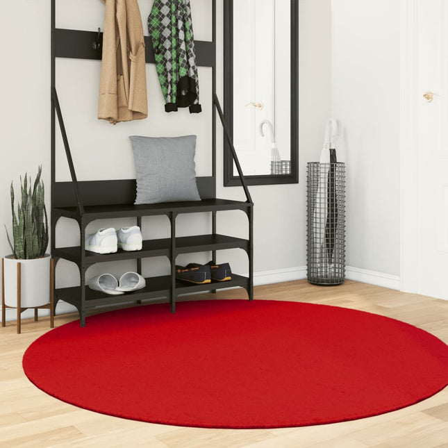 Vloerkleed OVIEDO laagpolig Ø 160 cm rood