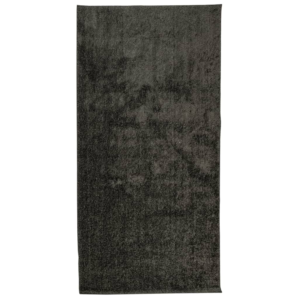 Vloerkleed Istan Hoogpolig Glanzend Kleurig Antraciet 100 x 200 cm