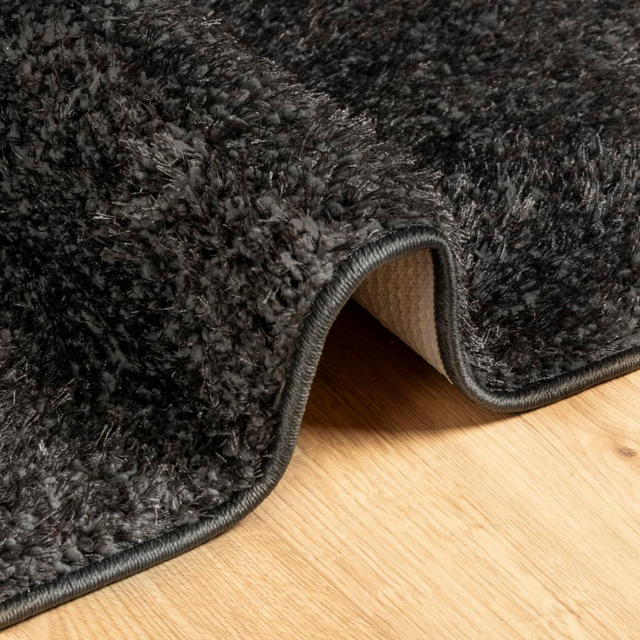 Vloerkleed Istan Hoogpolig Glanzend Kleurig Antraciet 100 x 200 cm