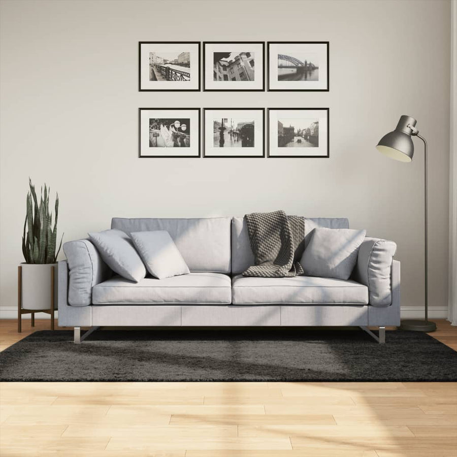 Vloerkleed Istan Hoogpolig Glanzend Kleurig Antraciet 100 x 200 cm