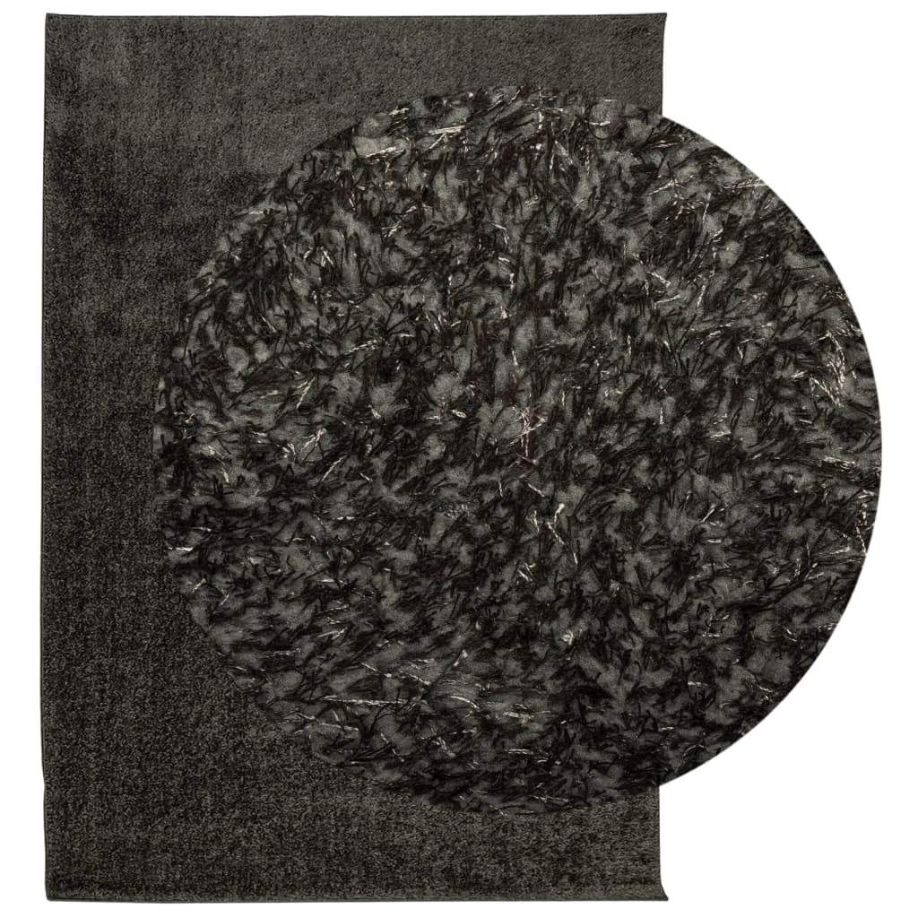 Vloerkleed ISTAN hoogpolig glanzend 120x170 cm antracietkleurig 120 x 170 cm Antraciet