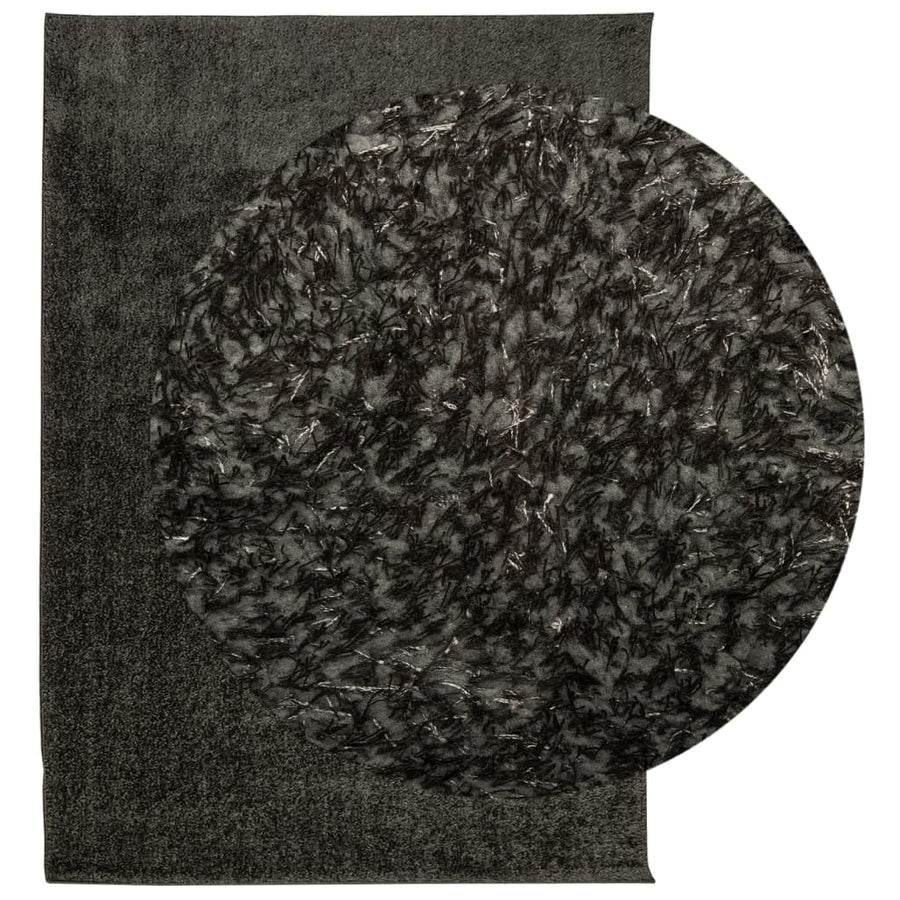 Vloerkleed ISTAN hoogpolig glanzend 120x170 cm antracietkleurig 120 x 170 cm Antraciet