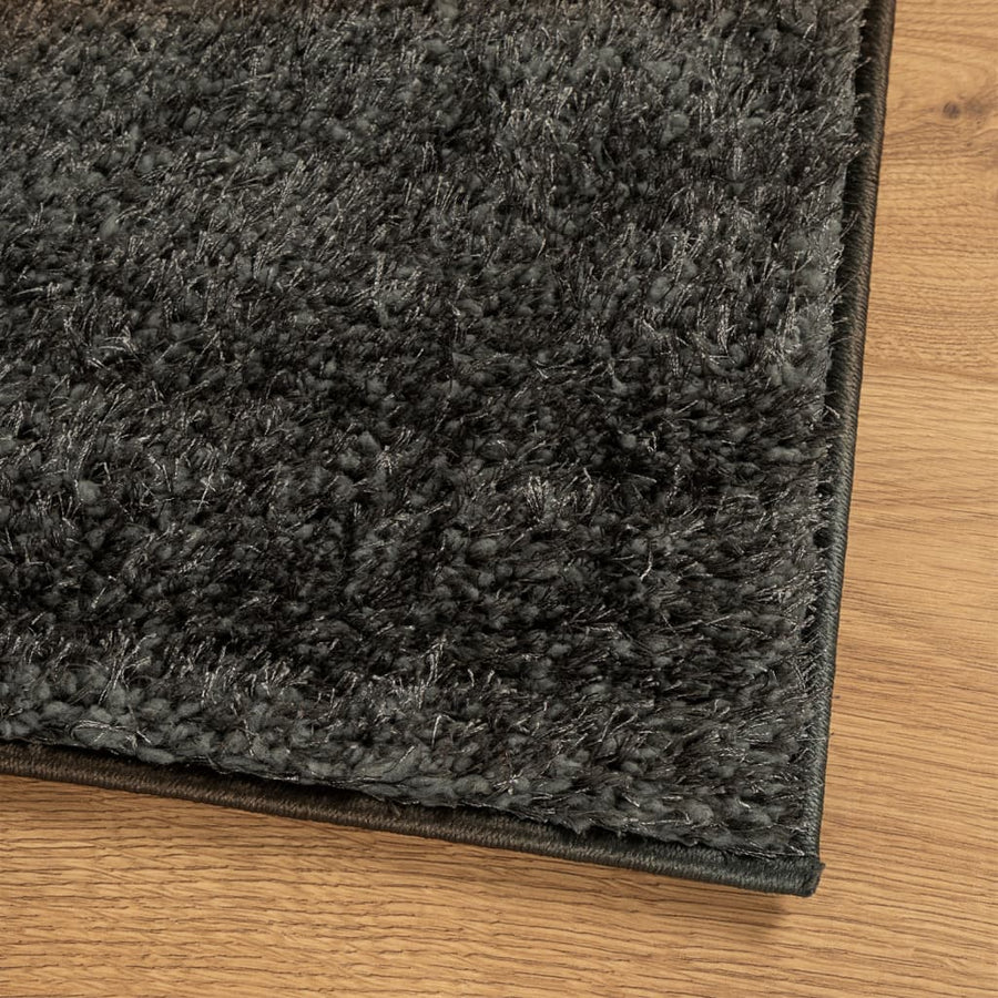 Vloerkleed ISTAN hoogpolig glanzend 120x170 cm antracietkleurig 120 x 170 cm Antraciet