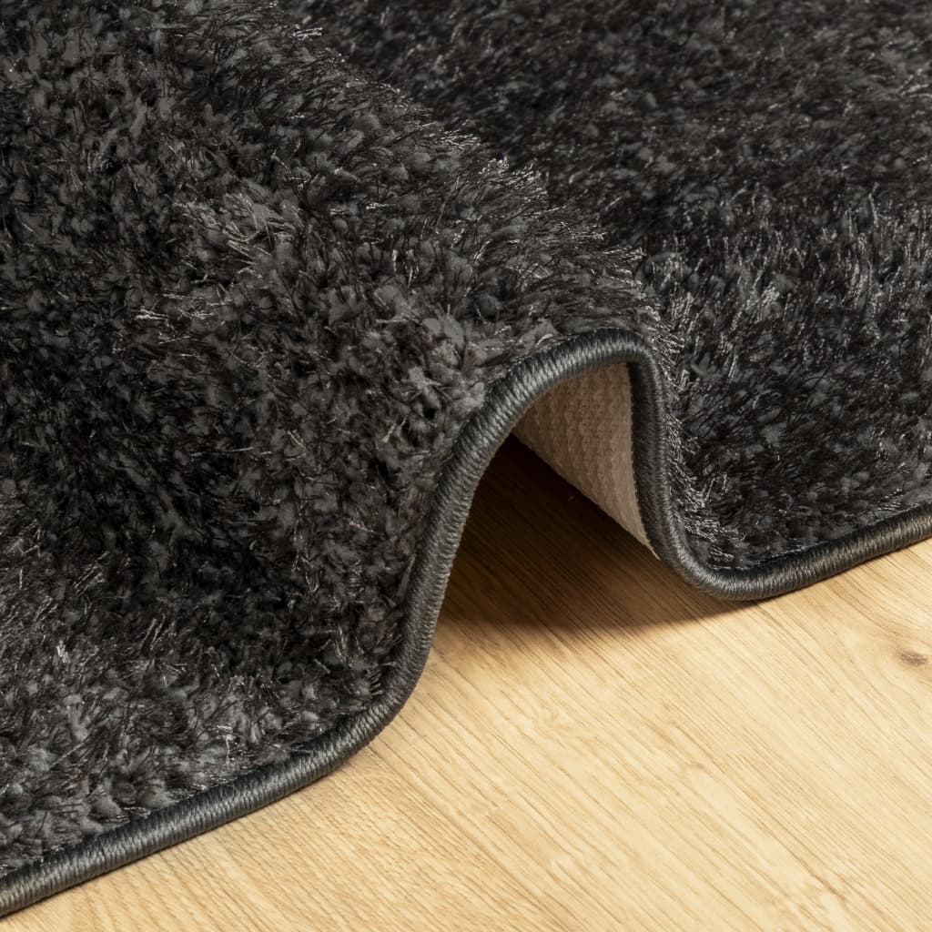 Vloerkleed ISTAN hoogpolig glanzend 120x170 cm antracietkleurig 120 x 170 cm Antraciet