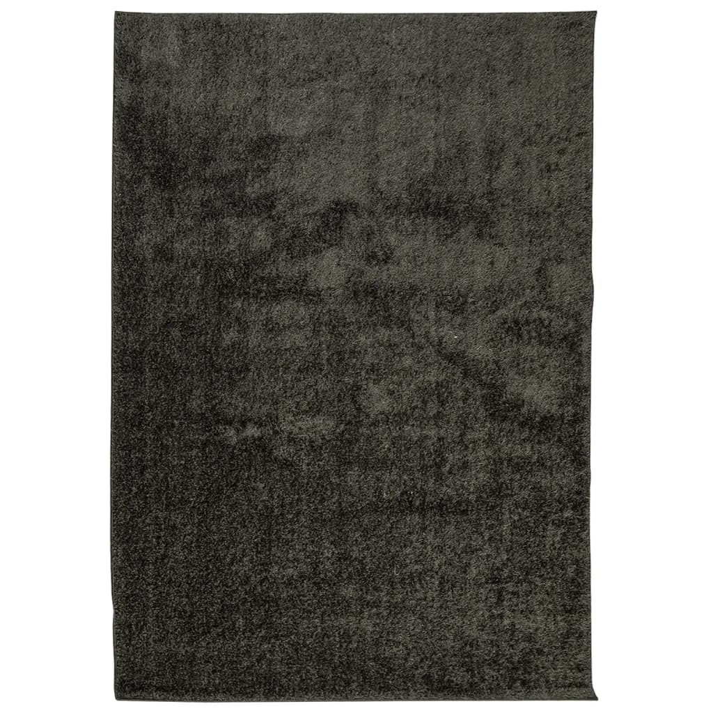 Vloerkleed ISTAN hoogpolig glanzend 140x200 cm antracietkleurig 140 x 200 cm Antraciet