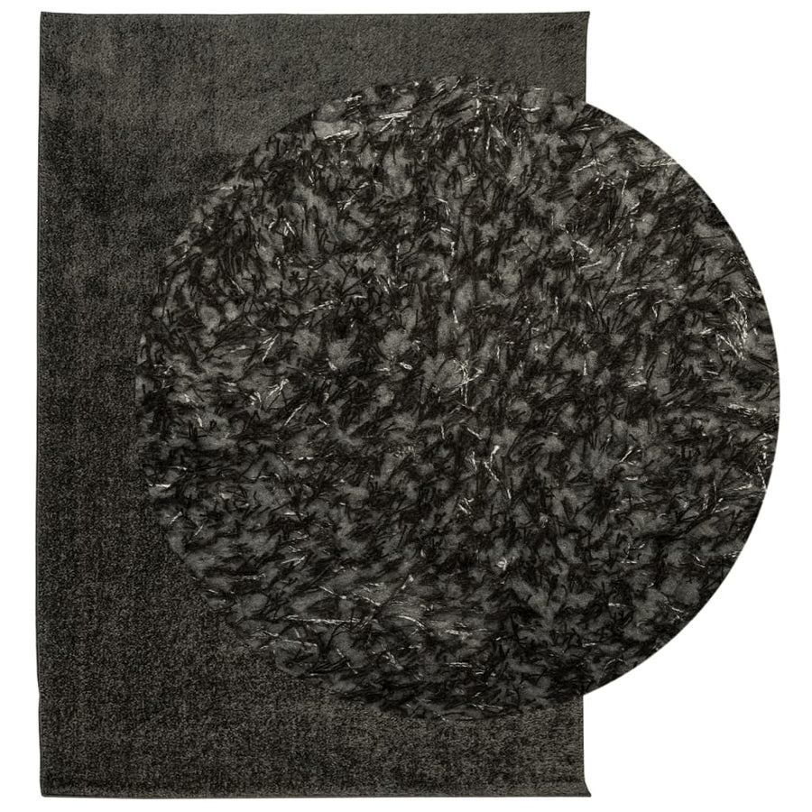 Vloerkleed ISTAN hoogpolig glanzend 140x200 cm antracietkleurig 140 x 200 cm Antraciet