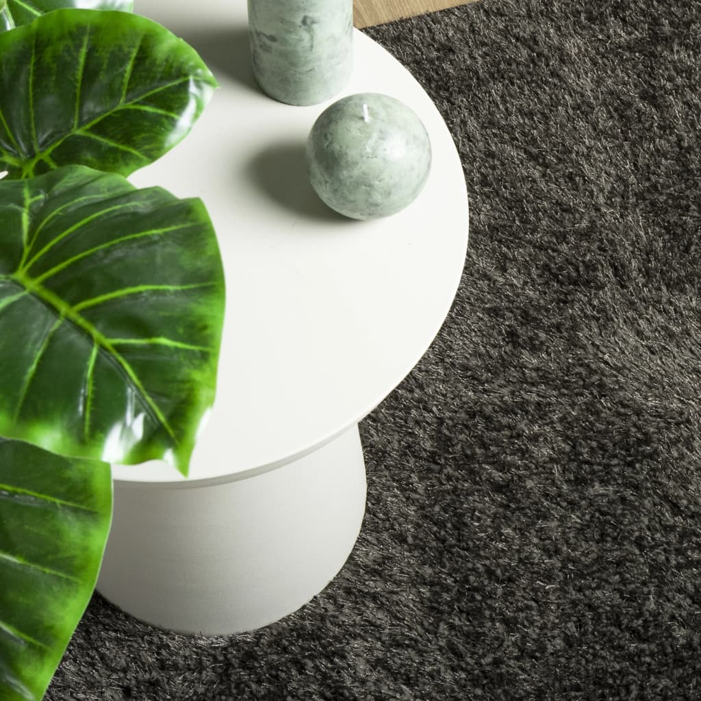 Vloerkleed ISTAN hoogpolig glanzend 160x230 cm antracietkleurig 160 x 230 cm Antraciet