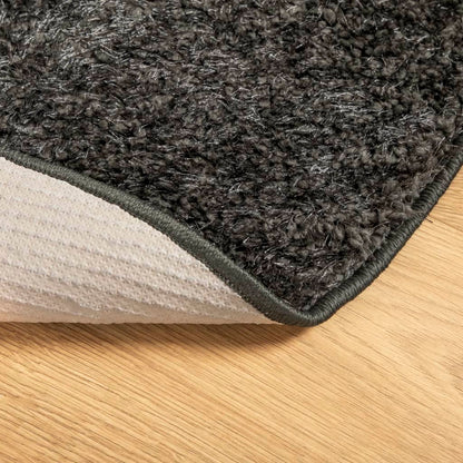 Vloerkleed ISTAN hoogpolig glanzend Ø 160 cm antracietkleurig Ø 160 cm Antraciet
