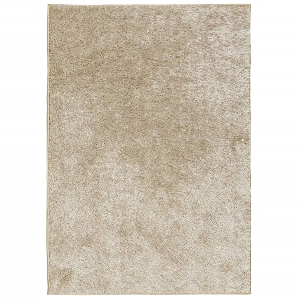 Vloerkleed ISTAN hoogpolig glanzend 160x230 cm beige 160 x 230 cm Beige
