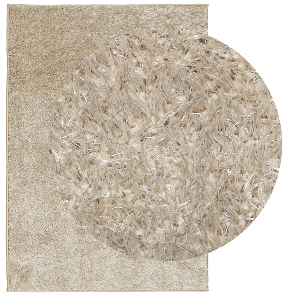 Vloerkleed ISTAN hoogpolig glanzend 160x230 cm beige 160 x 230 cm Beige