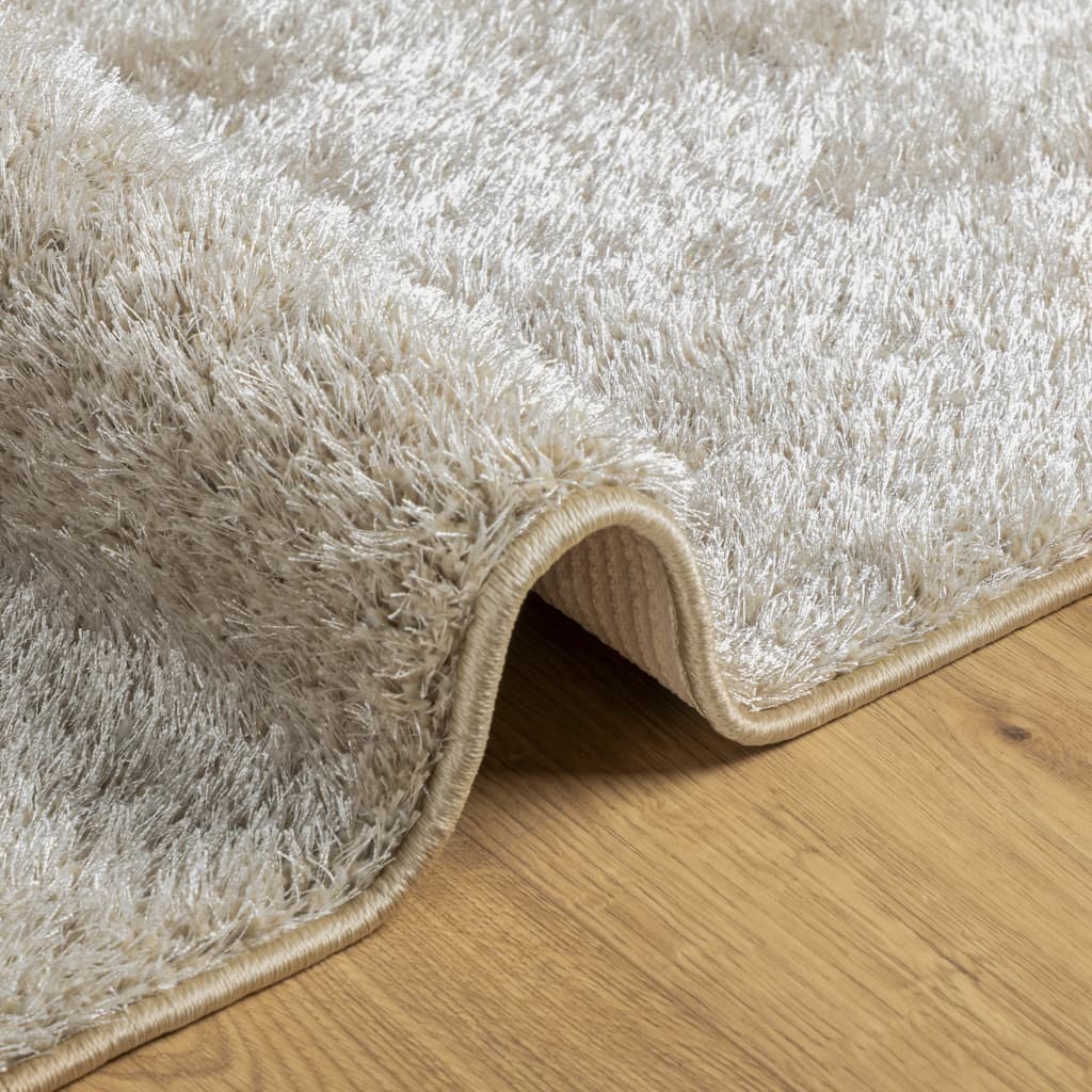 Vloerkleed ISTAN hoogpolig glanzend 160x230 cm beige 160 x 230 cm Beige