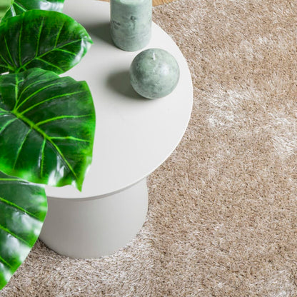 Vloerkleed ISTAN hoogpolig glanzend 160x230 cm beige 160 x 230 cm Beige