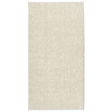 Vloerkleed ISTAN hoogpolig glanzend 100x200 cm crèmekleurig 100 x 200 cm Crème