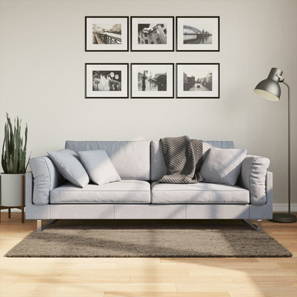 Vloerkleed Istan Hoogpolig Glanzend Grijs 80 x 150 cm