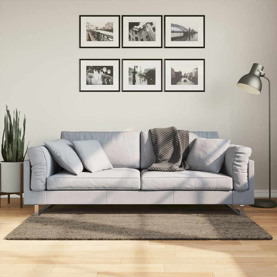 Vloerkleed Istan Hoogpolig Glanzend Grijs 80 x 150 cm