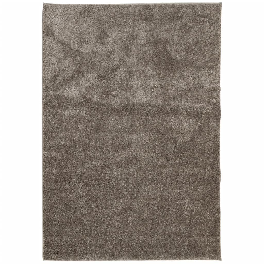 Vloerkleed ISTAN hoogpolig glanzend 120x170 cm grijs 120 x 170 cm Grijs