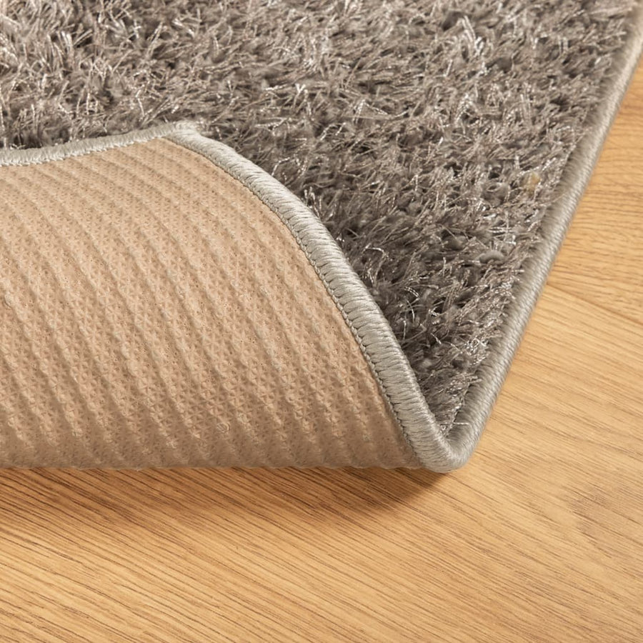Vloerkleed ISTAN hoogpolig glanzend 120x170 cm grijs 120 x 170 cm Grijs