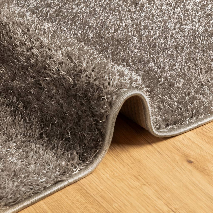 Vloerkleed ISTAN hoogpolig glanzend 120x170 cm grijs 120 x 170 cm Grijs